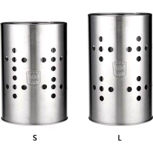 304 Stainless Steel Kitchen Cooking Utensil Holder Crock Drainer Flatware Caddy Cutlery Organizer Tableware Storage Serving Tool