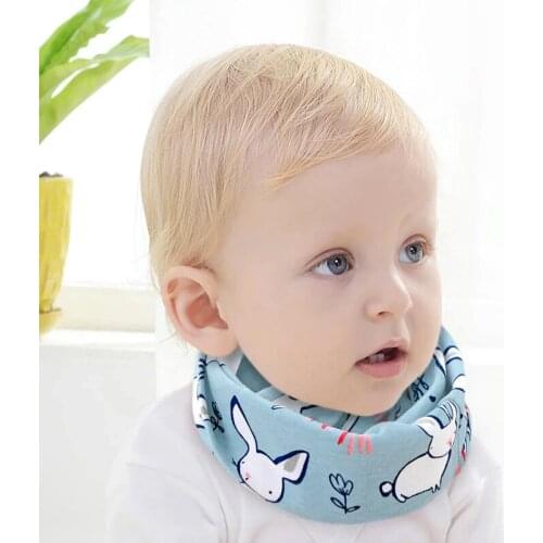 Baby bib autumn and winter warm windproof baby scarf cotton double thick scarf child saliva towel
