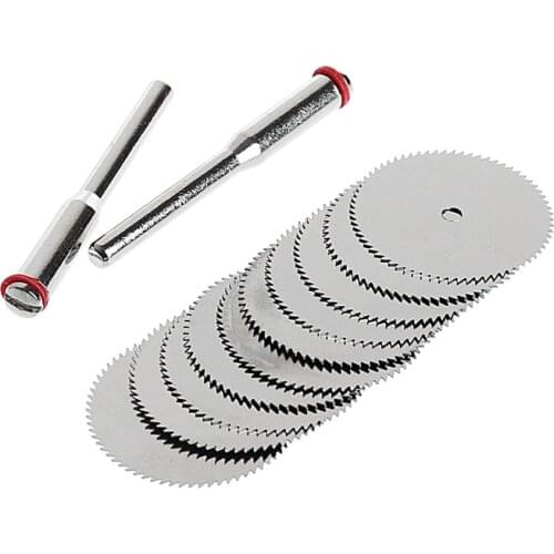 12PCS/SET Wood Saw Blade Disc + 2 x Rod Dremel Rotary Cutting Tool 10 x 25mm Drop Shipping Support MAR17_25