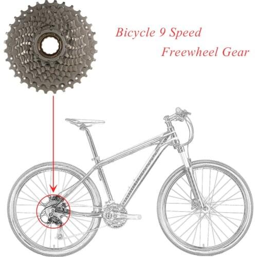 Bike Cassette 9 Speed Cassette For Bicycle 13-32T Freewheel Gear Flywheel Threaded Steel Bike Freewheel Bicycle Parts