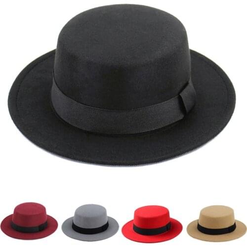 Classic Retro Felt Bowler Fedoras Hat BREAKING BAD Hat for Men Women Trilby Cap Ribbon Pork Pie Hat