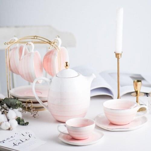 English coffee mugs cup and saucer set ceramic household afternoon tea set Nordic exquisite light luxury black tea cup gift