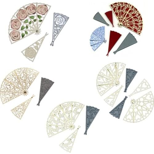Beautiful Decorative Fans Metal Cutting Dies Stencils For DIY Scrapbooking Album Photo Paper Cards Crafts Handmade 2019 New