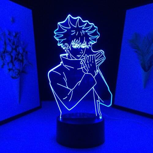 Jujutsu Kaisen Fushiguro Megumi Lamp 3D LED Night Light Jujutsu Kaisen Anime Lamp Fushiguro Megumi Light for Birthday Gift