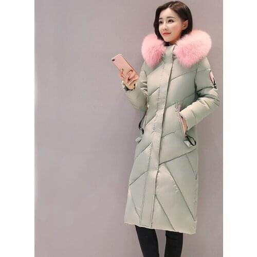 Fur 2020 Parkas Collar Hooded Womens Jackets Padded Cotton Winter Coat Sweet Warm Women Parka Casaco De Inverno WXF380