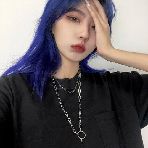 Fashion Multi-layered Chain Necklaces For Women Vintage Silver Colour Simple Pendant Choker Punk Necklaces Party Jewelry Gift