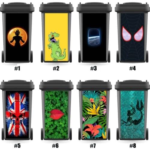 Cartoon Rubbish Bin Sticker Wallpaper mural Kids Wall Print Decal Poster self adhesive Gift Home Art Kitchen Accessorries