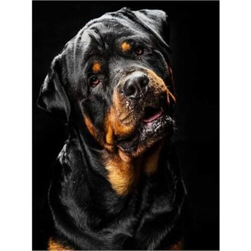 Animal Dog Rottweiler DIY 11CT Cross Stitch Embroidery Kits Craft Needlework Set Printed Canvas Cotton Thread Home Design