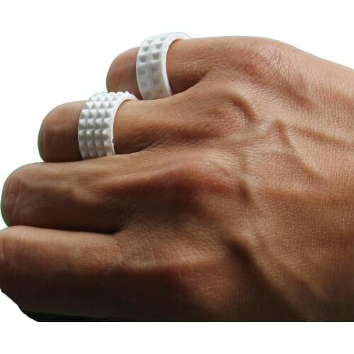 3D Printed Ring Set of 6 Black and White Rings