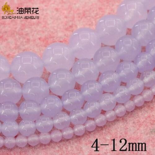 Natural Stone 4-12mm Purple Jades Loose Beads DIY Accessories Making Woman Girl Gift Necklace Bracelet Jewelry Wholesale Price