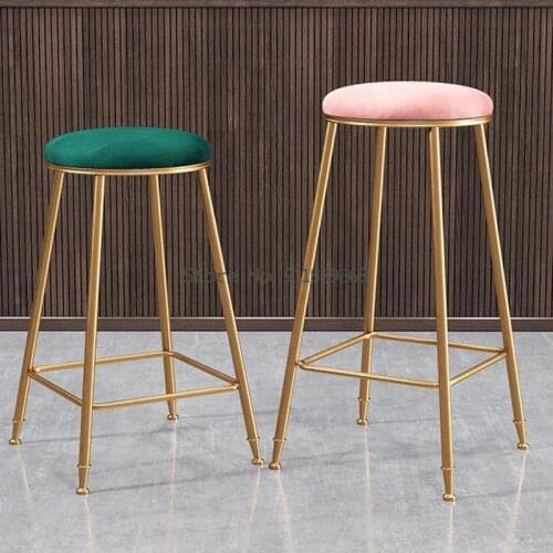 Nordic Postmodern Net Red Leisure Bar Chair Coffee Restaurant Bar Simple Light Luxury High Chair Round Stool