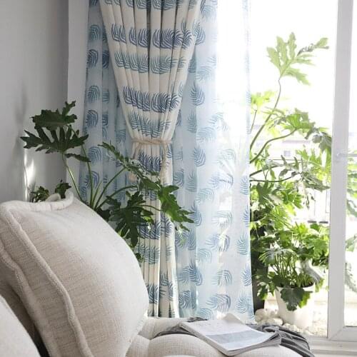 Modern and Simple Curtains for Living Room and Bedroom Sitting Room Balcony Terylene Fabric Window Screen Northern Rural Style