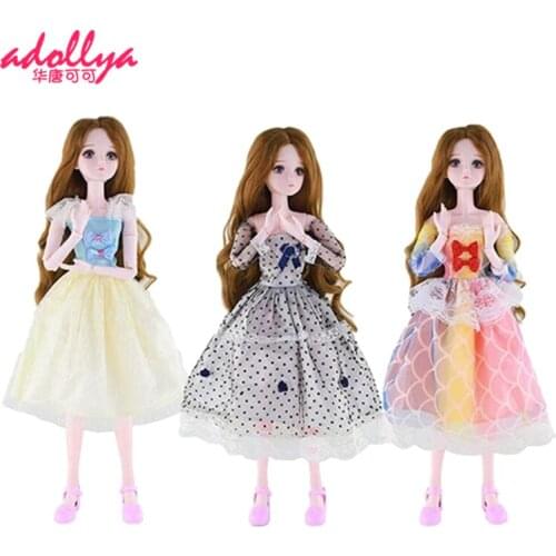 Adollya 1/3 BJD Dress For Dolls Clothes Princess DIY Dress Up Toys For Girls Skirts Handmade Cloth Accessories Clothes For Dolls