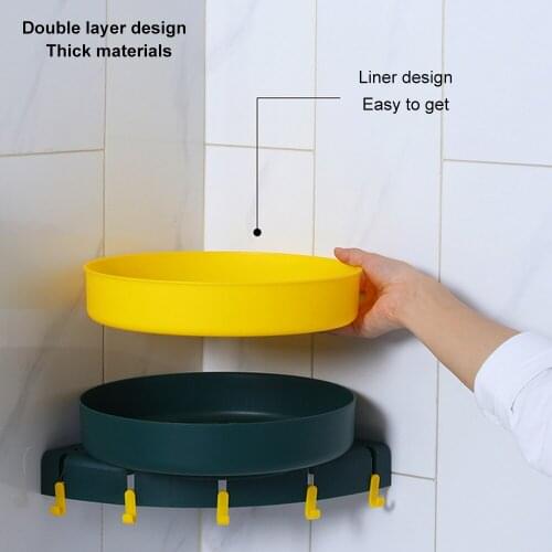 Bathroom Shelves Wall-mounted sinks are free of perforation and corner storage racks can be freely adjusted and large-capacity