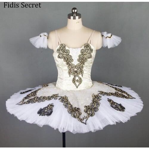 Ivory Professional Pancake Ballet Tutu Skirt,Adult Sugar Plum Fairy Princess Costumes Dress,Girls Ballerina Classical Stage Wear