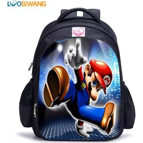 Mario Kawaii Backpack Children Girls Anime Cute Elementary School Student Backpack Cartoons Mens Backpack Travel Backpack Women