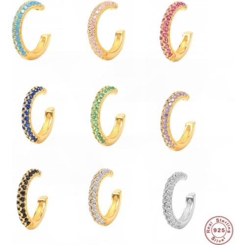 Aide NO Piercing Crystal Rhinestone Ear Cuff Earrings For Women Wrap Clip Earrings Trendy Jewelry Bijoux 925 Sterling Silver