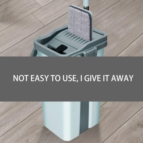 Clean Mop Avoid Hand Washing Flat Squeeze Magic Self And Bucket Microfiber Cleaning Cloth Kitchen Wooden Floor Lazy Fellow Mop