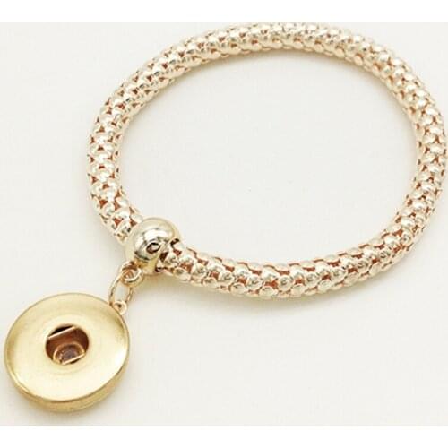 Special Offer New Arrival Women One Direction Pulseras Glod Metal Elastic Snap Button Bracelet Bb5321 (fit 18mm 20mm Snap)