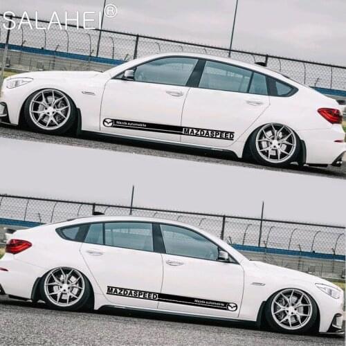Sports Racing Stripe Car Body Door Side Stickers Decals Decoration For Mazda 3 5 6 323 626 RX8 7 MX3 MX5 CX5 Atenza Axela