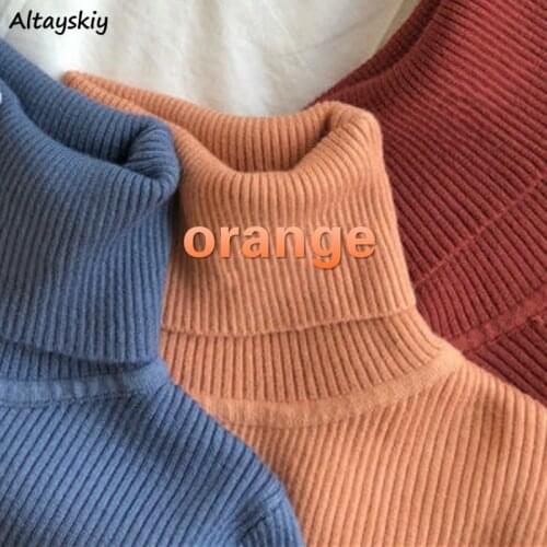 Turtleneck Sweater Women Autumn Basic Elegant Fashion Soft Slim All-match Popular Spring Daily Office Lady Knitwear Chic Korean