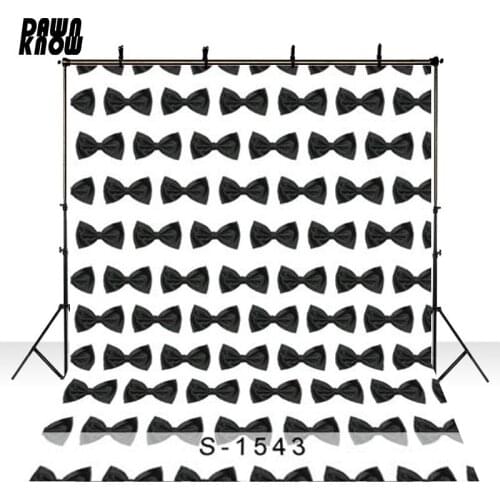 DAWNKNOW Black Bowknot Vinyl Photography Background For Newborn Photo Shoot Backdrop For Personal Photo Studio S1543