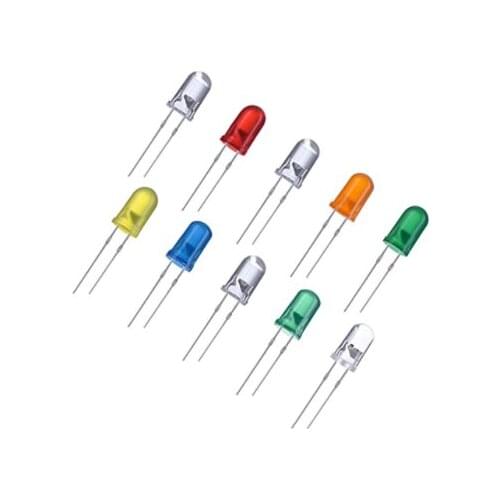 XFCZMG 100 Pieces Clear LED Light Emitting Diodes Bulb LED Lamp, 5 mm (Multicolor)