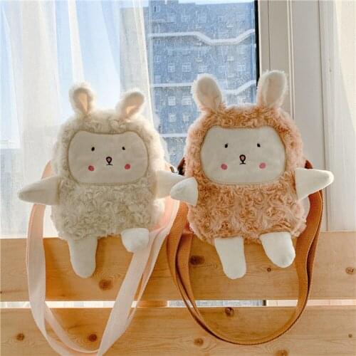 Japanese Harajuku ugly cute girl bag cartoon cute fluffy small bag South Korea INS one-shoulder cross-body bag