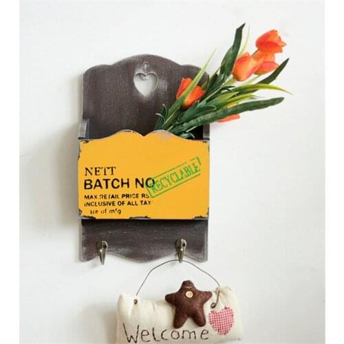 American Village Storage Box Do Old Woody Single Letter plug Woody Floral Household Ornaments Key Hook