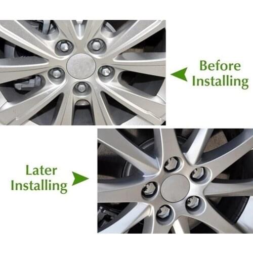 T54 Plating Blue 17 19 21mm Car Nut Protection Cover Nut Wheel Caps Screw Tools Rims Removal Bolt Hub N4L3
