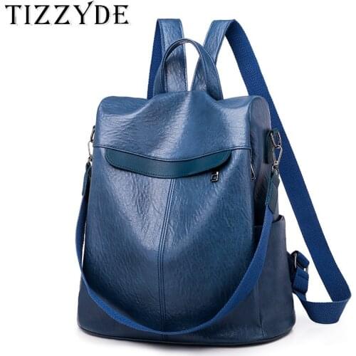 Womens PU Leather Backpack New Wild Fashion Large Capacity Backpack Lady Anti-theft Outdoor Travel Shoulder Bag RLJ13