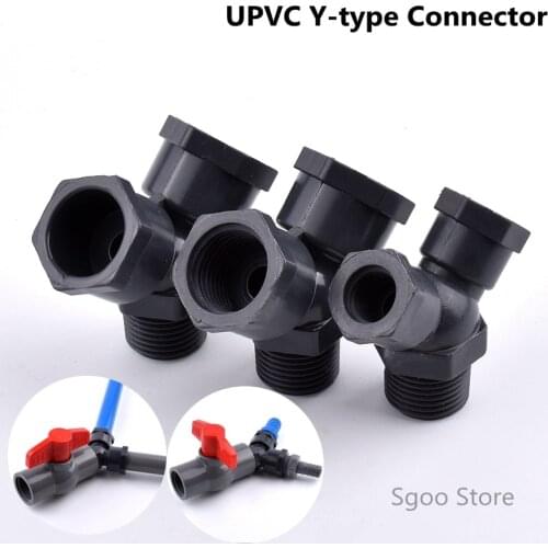 1pc 1/2''-20mm/1/2''-1/4''/1/2''-1/2''UPVC Y-type Tee Connector Garden Irrigation Accessories Fish Tank Aquarium PVC Joint