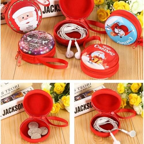 1pcs Xmas Christmas Candy Tin Box Candy Jar Iron Boxes Storage Coin Headphones Cans