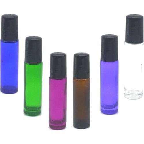 3pcs Empty 10ml Thick Glass Essential Oil Roll On Bottles Metal Roller Ball Sample Vial Parfum Jar