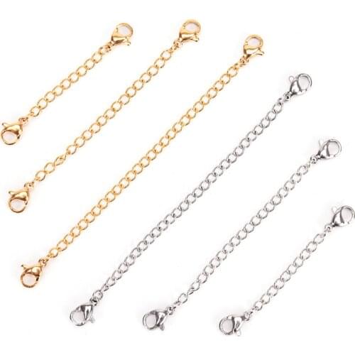5/7.5/10cm Extended Extension Chains 2 Colors Tail Extender For Jewelry Making Findings Necklace Bracelet Chain