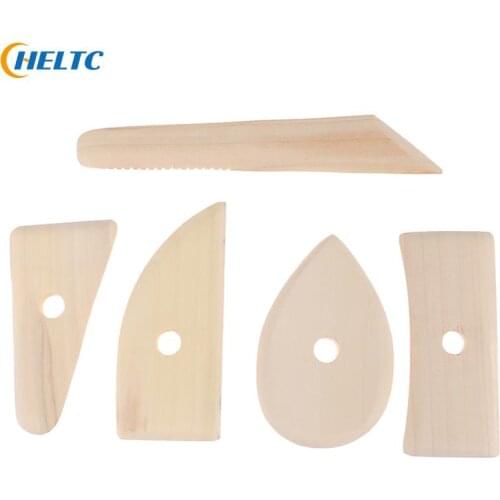 5 Pcs/set Great Useful Home Decor Wood Pottery Clay Sculpture Ceramics Angel Figurines Molding Tool Pottery Tools Rib