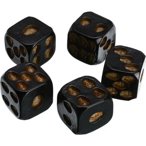 5 pieces / set of digital dice creative skull bone dice six-sided bone dice game toy children adult resin dice table game
