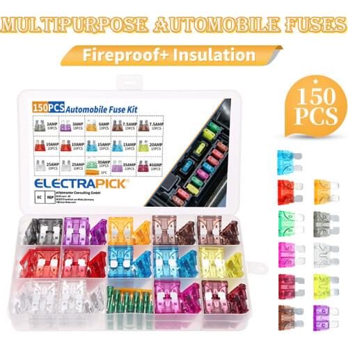 160PCS 3/5/10/15/20/25/30/40A Standard Automobile Car Security Fuse Auto Car Blade Fuse Assortment Kit Using For Small-sized Car