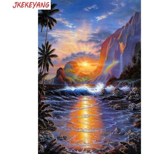 5D DIY square/round Diamond painting Ocean and sunset Cross Stitch Diamond Embroidery Pattern Rhinestone J2559