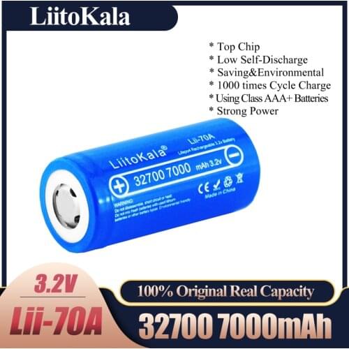 2020 new LiitoKala Lii-70A 3.2V 32700 7000mAh LiFePO4 Battery 35A Continuous Discharge Maximum 55A High power Brand battery
