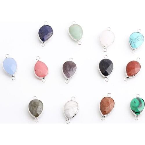 Beadsland water drop double hole colourful nature stone pendant making DIY necklace earring delicate accessory friends gift