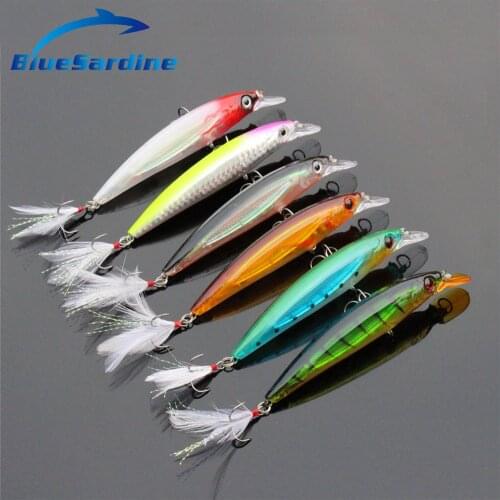BlueSardine 6PCS 13.5G 11CM Quality Fishing Lure Minnnow Isca Artificial Fish Hard Bait Fishing Tackle
