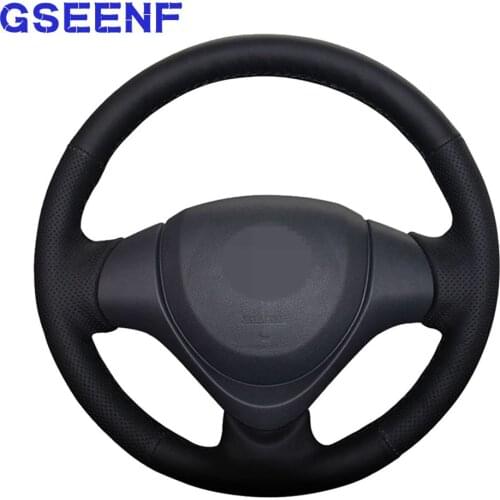 Car Steering Wheel Cover For Suzuki Jimny 2015-2018 Alto 2016-2018 Black Hand-stitched Artificial Leather