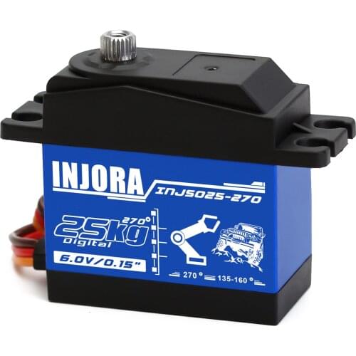 25KG/35KG Large Torque Digital Servo INJS025/INJS035 for 1/10 RC Crawler Car TRAXXAS TRX4 SCX10 Robot Model (270 Degrees)