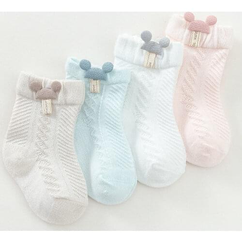 0-5 Years Pure Cotton New Born Baby Socks Spring Summer Mesh Breathable Princess Cute Toddler Girl Stuff Infant Children Socks