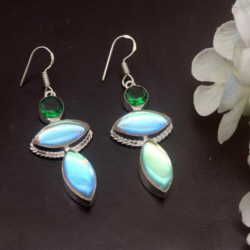 Hermosa Jewelry Elegant Colorful FireTopaz Dangle Earrings For Women 2 3/8 Inch A720