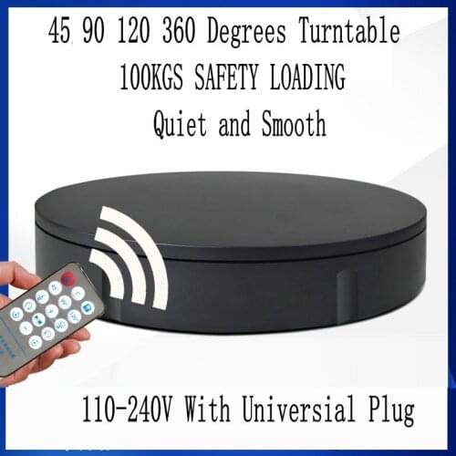HQ 30X6CM 45/90/120/360 Degree Remote Control Electric Rotating Turntable Display Stand Base Lazy Susan for Photography Shooting