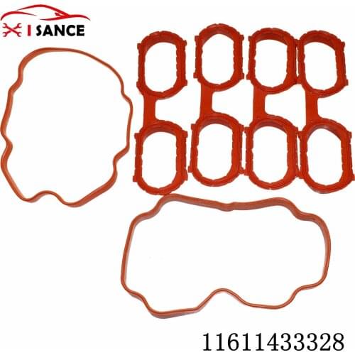 ISANCE SET 6 Intake Engine Manifold Cover Gasket for BMW 5 Series E39 [1995-2004] 540i 7 Series 740i 740iL X5 11611433328
