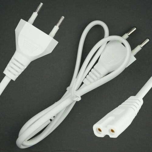 0.6M 2-Prong Pin AC EU Power Supply Cable Cord high Quality Lead Wire Power Cord For table lamp Laptop electric machine charger