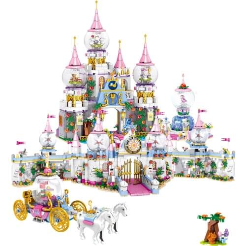 Disney Elsa Princess Series Castle Building Blocks Frozen Magical Castle Bricks Compatible Girls Friends girl Toys For Children